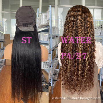Hot Sale 180% Deep Wave Glueless Lace Front Wigs,Wholesale Virgin Curly Wig Vendors 100% Brazilian Human Hair Wig
